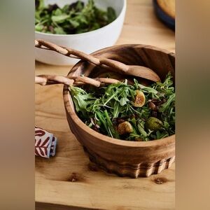 NWT Size OS - Anthropologie hand-carved Wood Serving Bowl